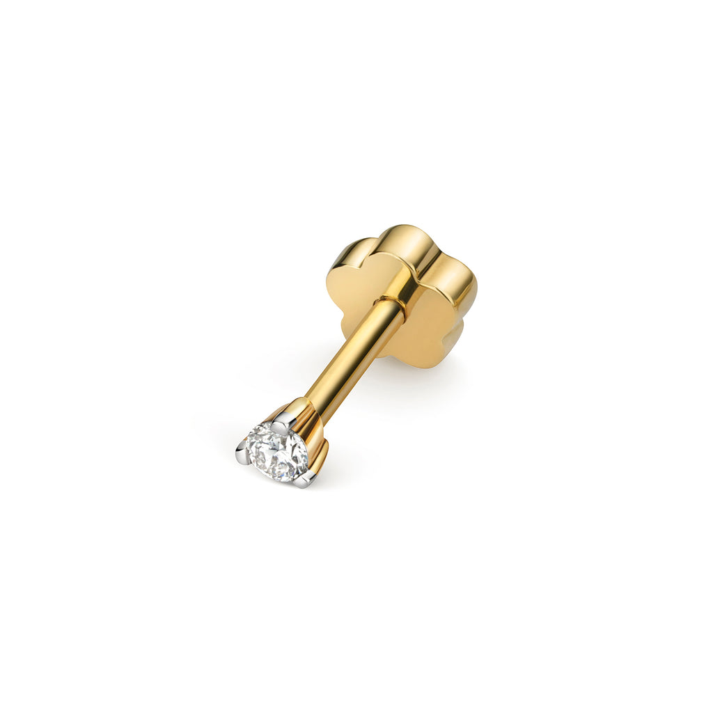Clustdlysau Diemwnt Aur Melyn 9ct 0.03CT