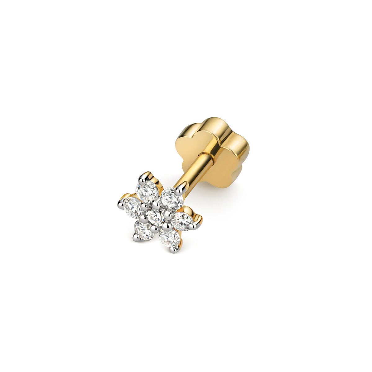 Clustdlysau Diemwnt Aur Melyn 9ct 0.09CT