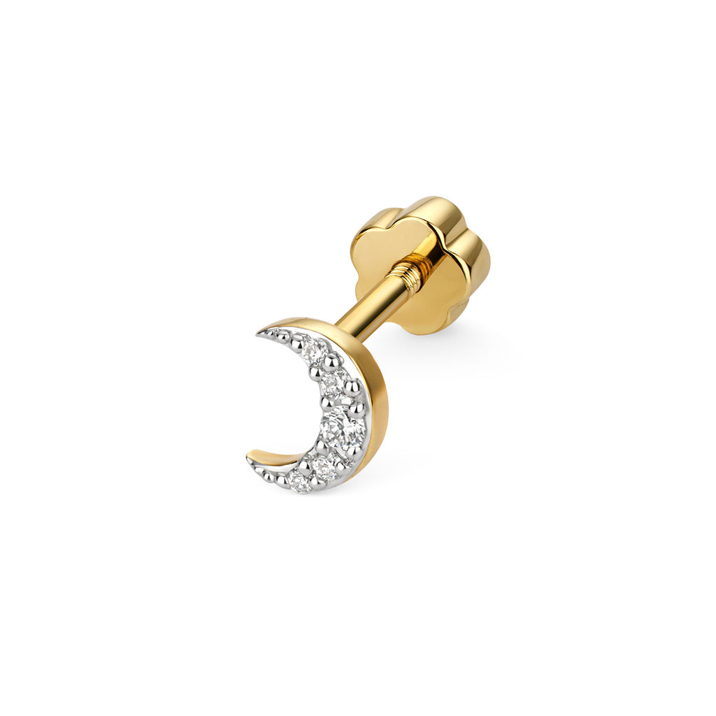 Clustdlysau Diemwnt Aur Melyn 9ct 0.03CT
