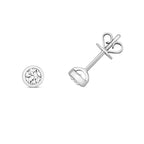 Clustdlysau Diemwnt Aur Gwyn 18k 0.3CT