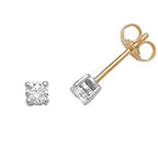 Clustdlysau Diemwnt Aur Melyn 18k 0.33CT
