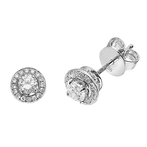 18ct White Gold Diamond Earrings 0.55CT