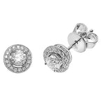 Clustdlysau Diemwnt Aur Gwyn 18ct 0.7CT