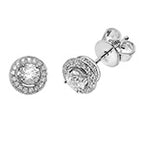 Clustdlysau Diemwnt Aur Gwyn 18ct 0.7CT