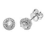 Clustdlysau Diemwnt Aur Gwyn 18ct 0.7CT