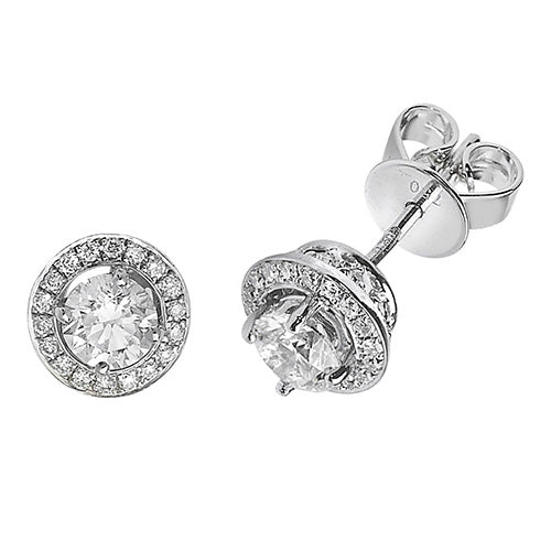 18ct White Gold Diamond Earrings 0.92CT