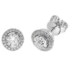 Clustdlysau Diemwnt Aur Gwyn 18ct 1.24CT
