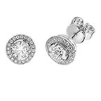 Clustdlysau Diemwnt Aur Gwyn 18ct 1.24CT