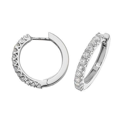 Clustdlysau Diemwnt Aur Gwyn 18ct 0.61CT
