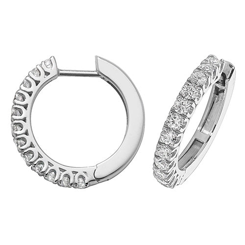 Clustdlysau Diemwnt Aur Gwyn 18ct 0.88CT