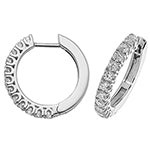Clustdlysau Diemwnt Aur Gwyn 18ct 0.88CT