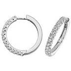 Clustdlysau Diemwnt Aur Gwyn 18ct 1.07CT