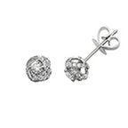 Clustdlysau Diemwnt Aur Gwyn 18ct 0.52CT