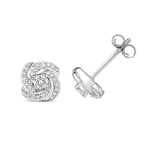 18ct White Gold Diamond Earrings 0.36CT