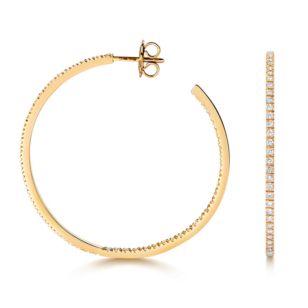 Clustdlysau Diemwnt Aur Melyn 18k 1.1CT