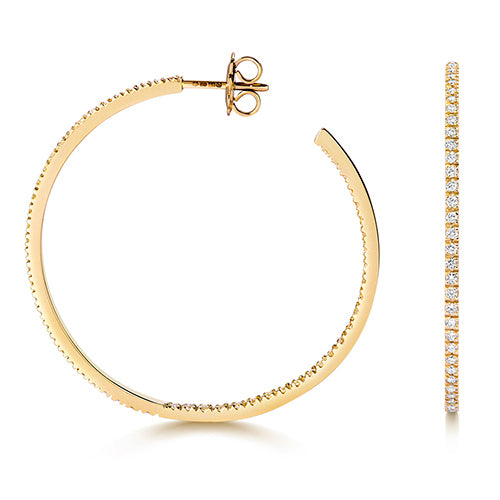 Clustdlysau Diemwnt Aur Melyn 18k 1.1CT