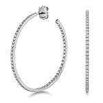 Clustdlysau Diemwnt Aur Gwyn 18k 1.16CT