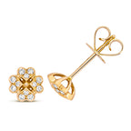 18ct Yellow Gold Diamond Earrings 0.18CT