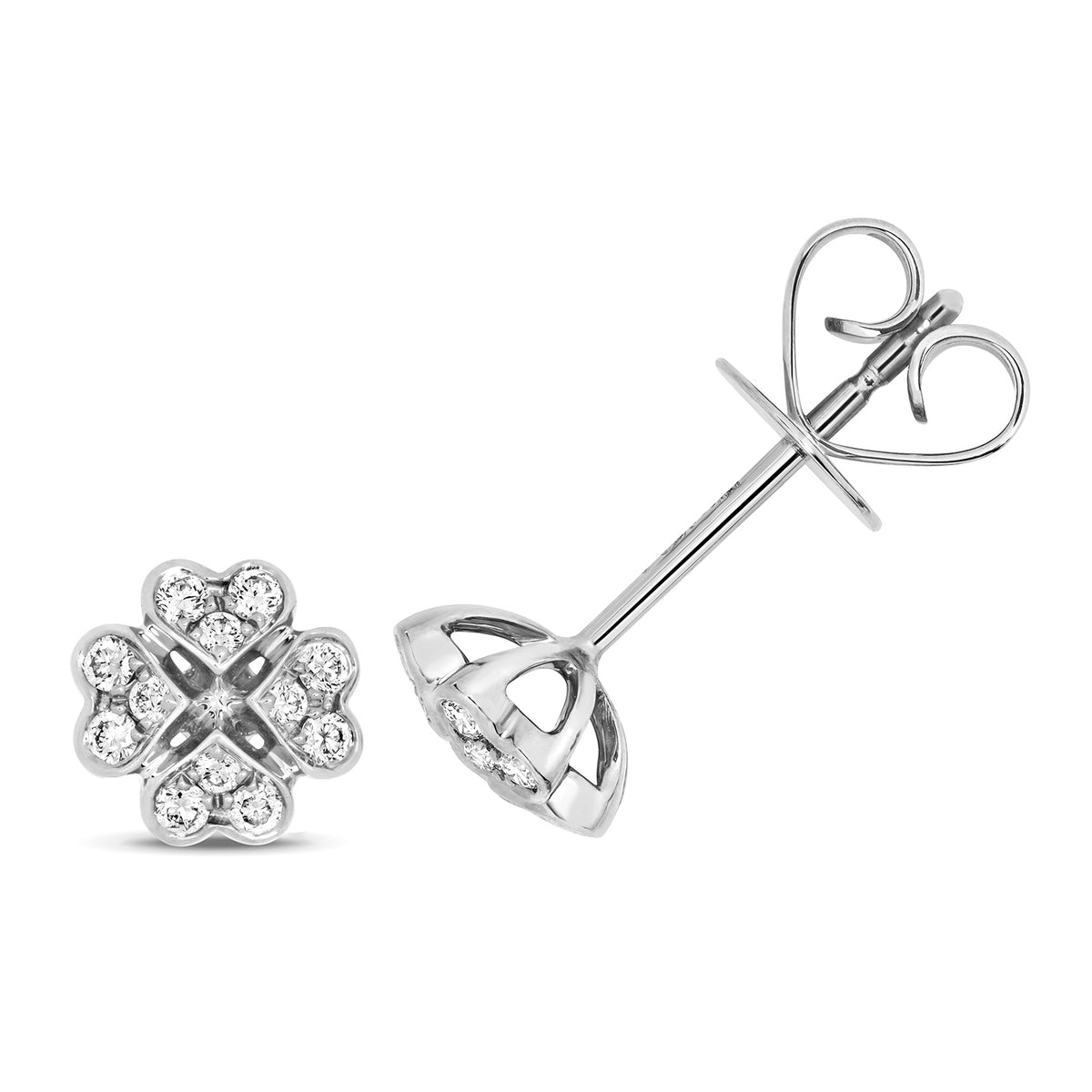 18ct White Gold Diamond Earrings 0.18CT
