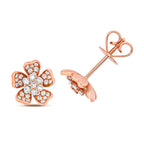 Clustdlysau Diemwnt Aur Rhosyn 18ct 0.48CT