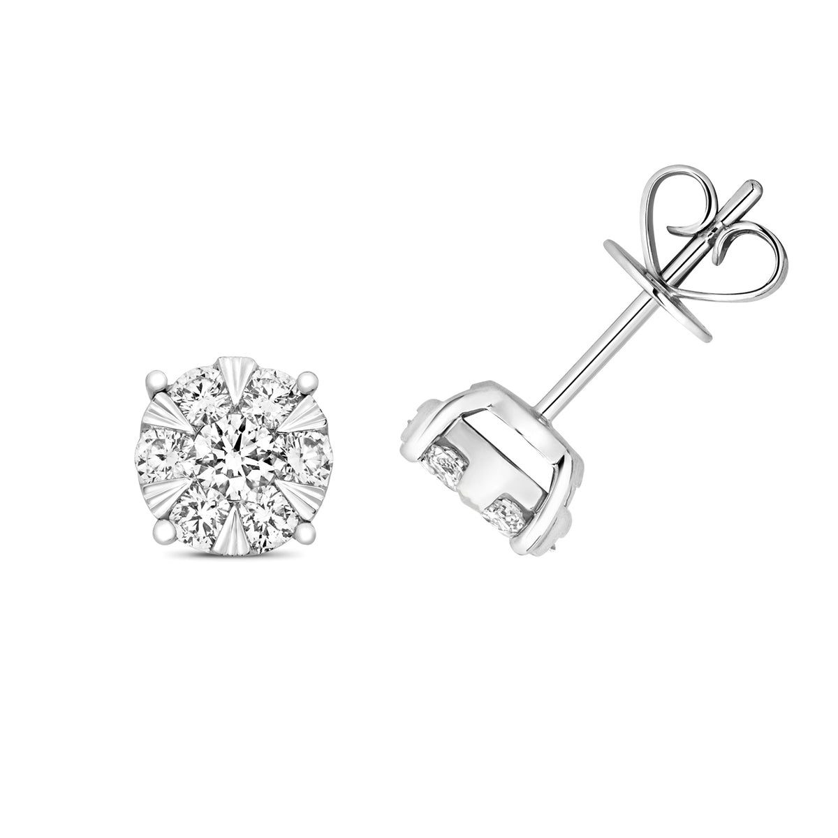 18ct White Gold Diamond Earrings 0.66CT