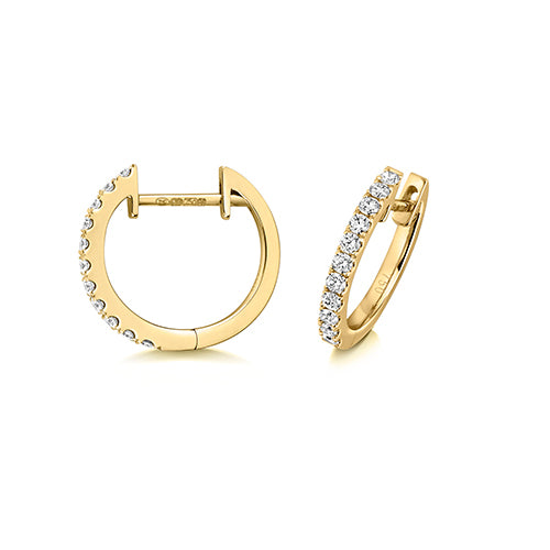 Clustdlysau Diemwnt Aur Melyn 18k 0.21CT