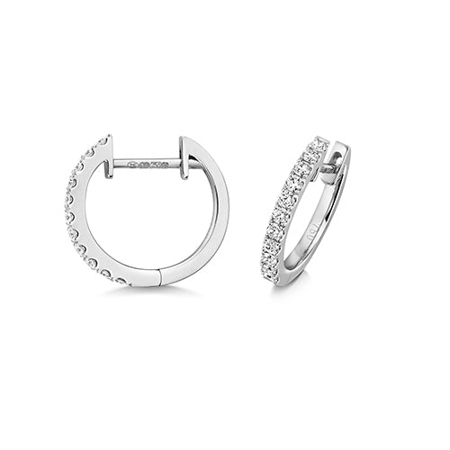 Clustdlysau Diemwnt Aur Gwyn 18k 0.21CT