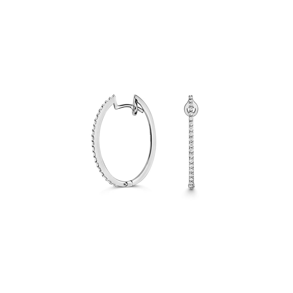 Clustdlysau Diemwnt Aur Gwyn 18ct 0.24CT