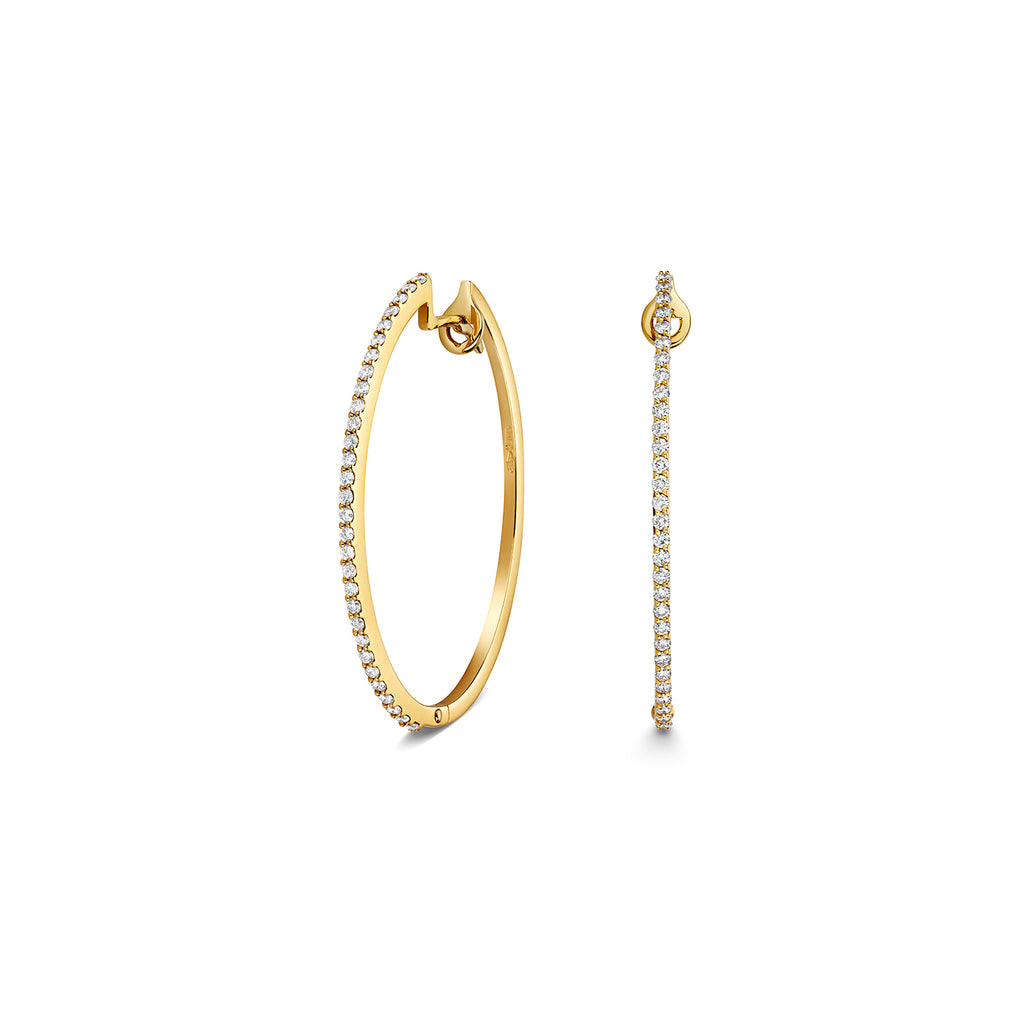 Clustdlysau Diemwnt Aur Melyn 18ct 0.51CT
