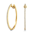 Clustdlysau Diemwnt Aur Melyn 18ct 0.51CT