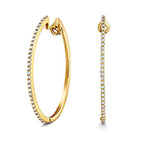 Clustdlysau Diemwnt Aur Melyn 18ct 0.51CT