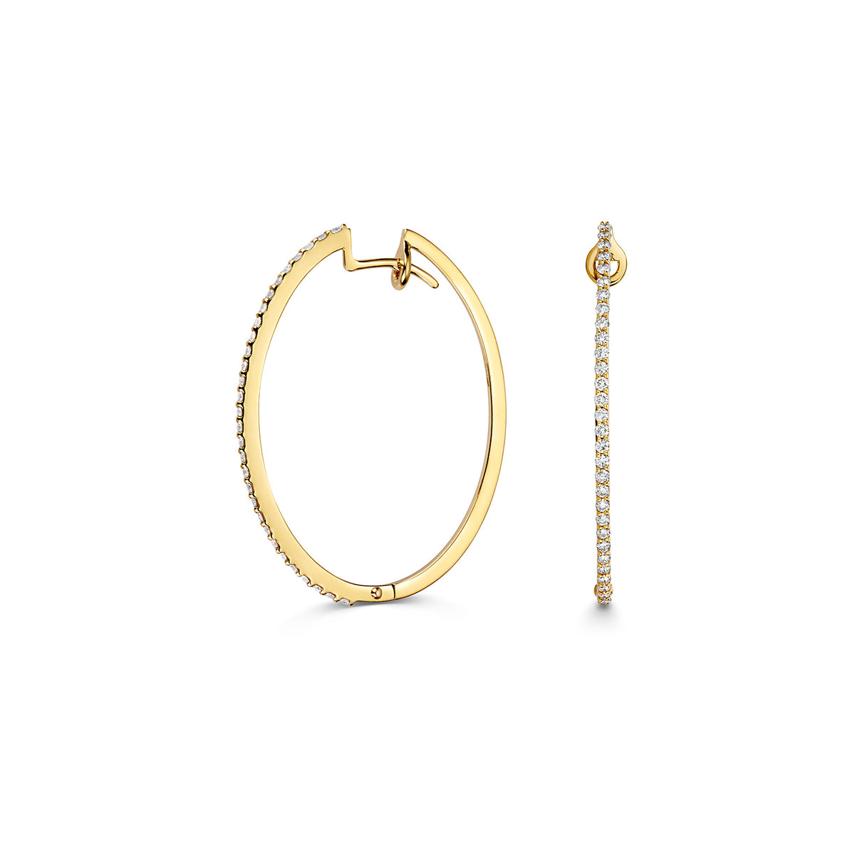 Clustdlysau Diemwnt Aur Melyn 18ct 0.51CT