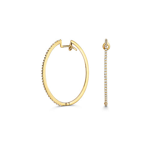 Clustdlysau Diemwnt Aur Melyn 18ct 0.51CT