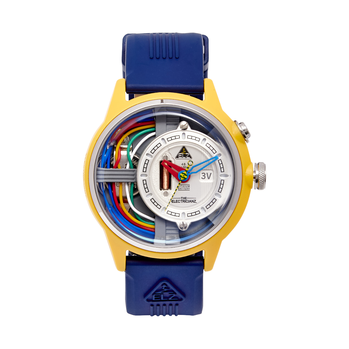 The Electricianz Nylon THE CABLE Z Gwylio Dynion gyda Strap Rwber Glas ZZ-A1A/02