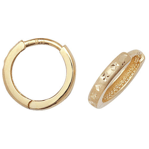 Clustdlysau Aur Melyn 9ct