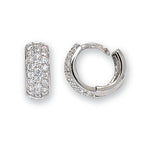 Clustdlysau Aur Gwyn 9ct
