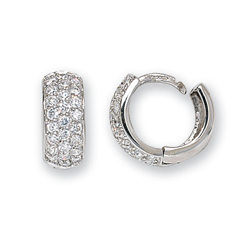 Clustdlysau Aur Gwyn 9ct