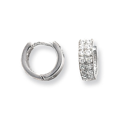 Clustdlysau Aur Gwyn 9ct