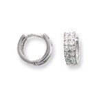 Clustdlysau Aur Gwyn 9ct