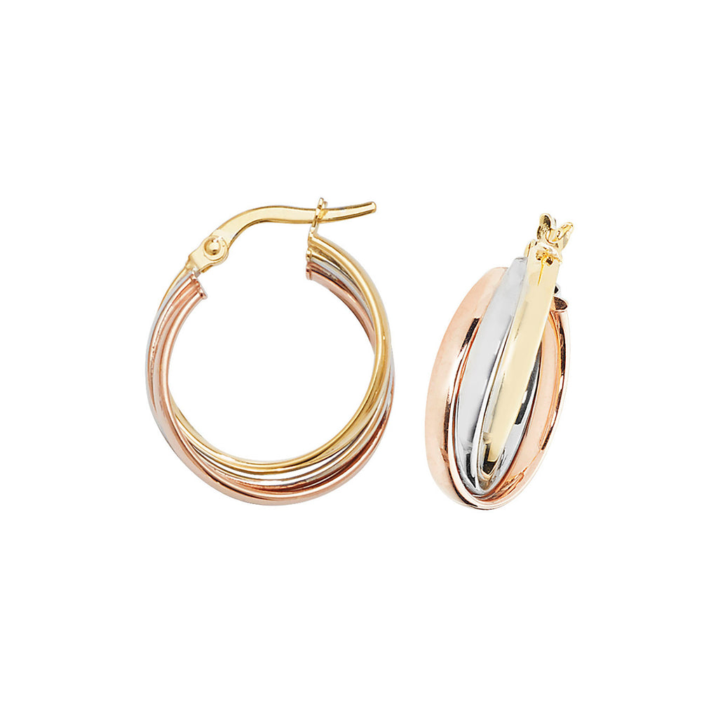 Clustdlysau Aur Melyn 9ct 15mm