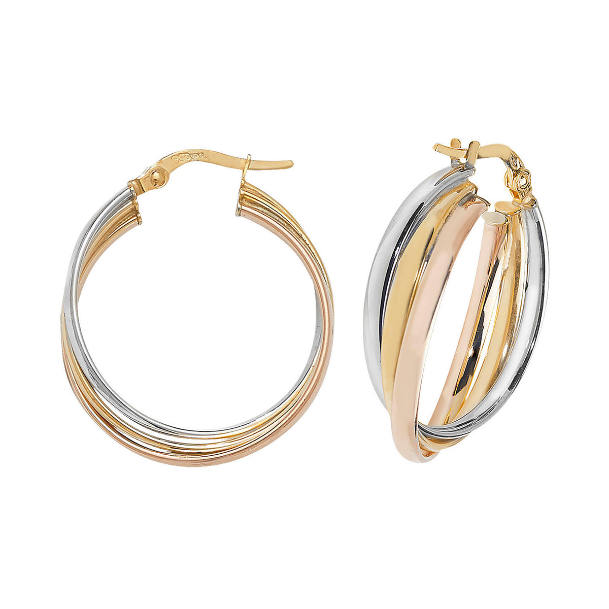 Clustdlysau Aur Melyn 9ct 20mm