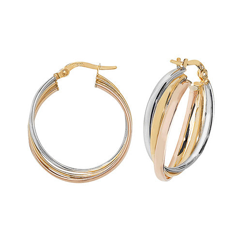 Clustdlysau Aur Melyn 9ct 20mm