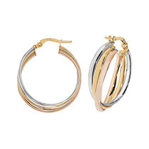 Clustdlysau Aur Melyn 9ct 20mm