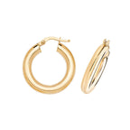 Clustdlysau Aur Melyn 9ct 15mm
