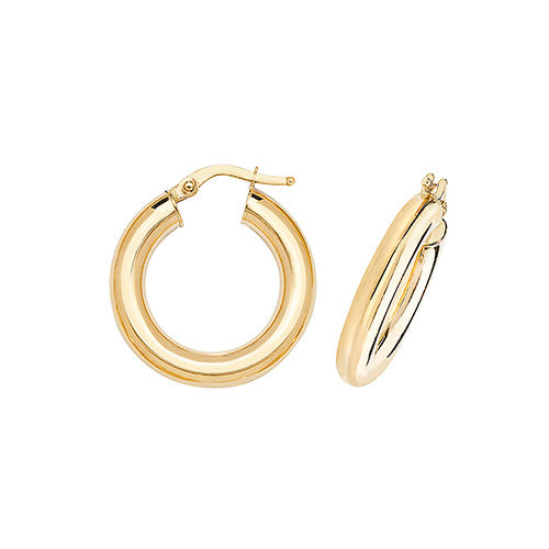 Clustdlysau Aur Melyn 9ct 15mm