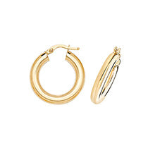 Clustdlysau Aur Melyn 9ct 15mm