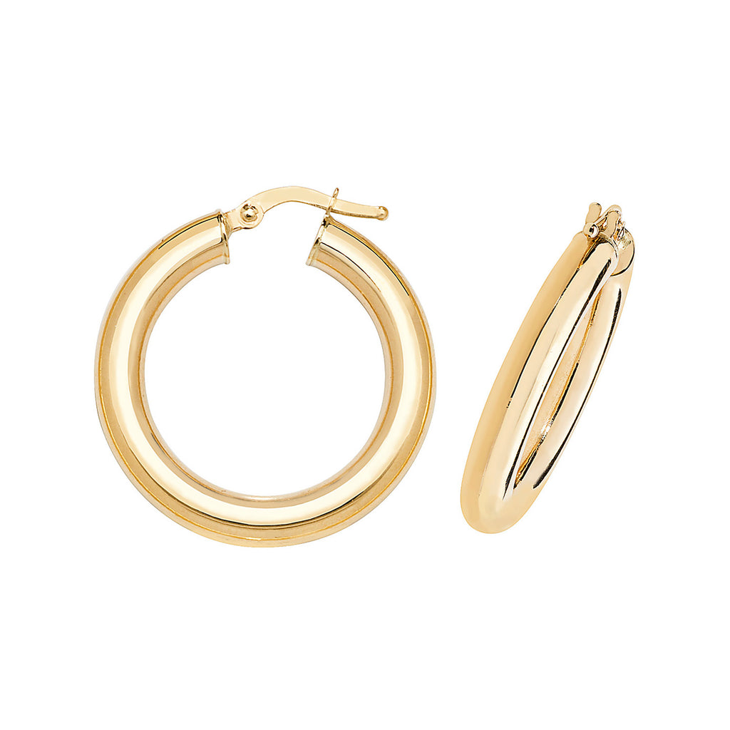 Clustdlysau Aur Melyn 9ct 20mm