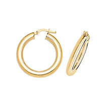 Clustdlysau Aur Melyn 9ct 20mm