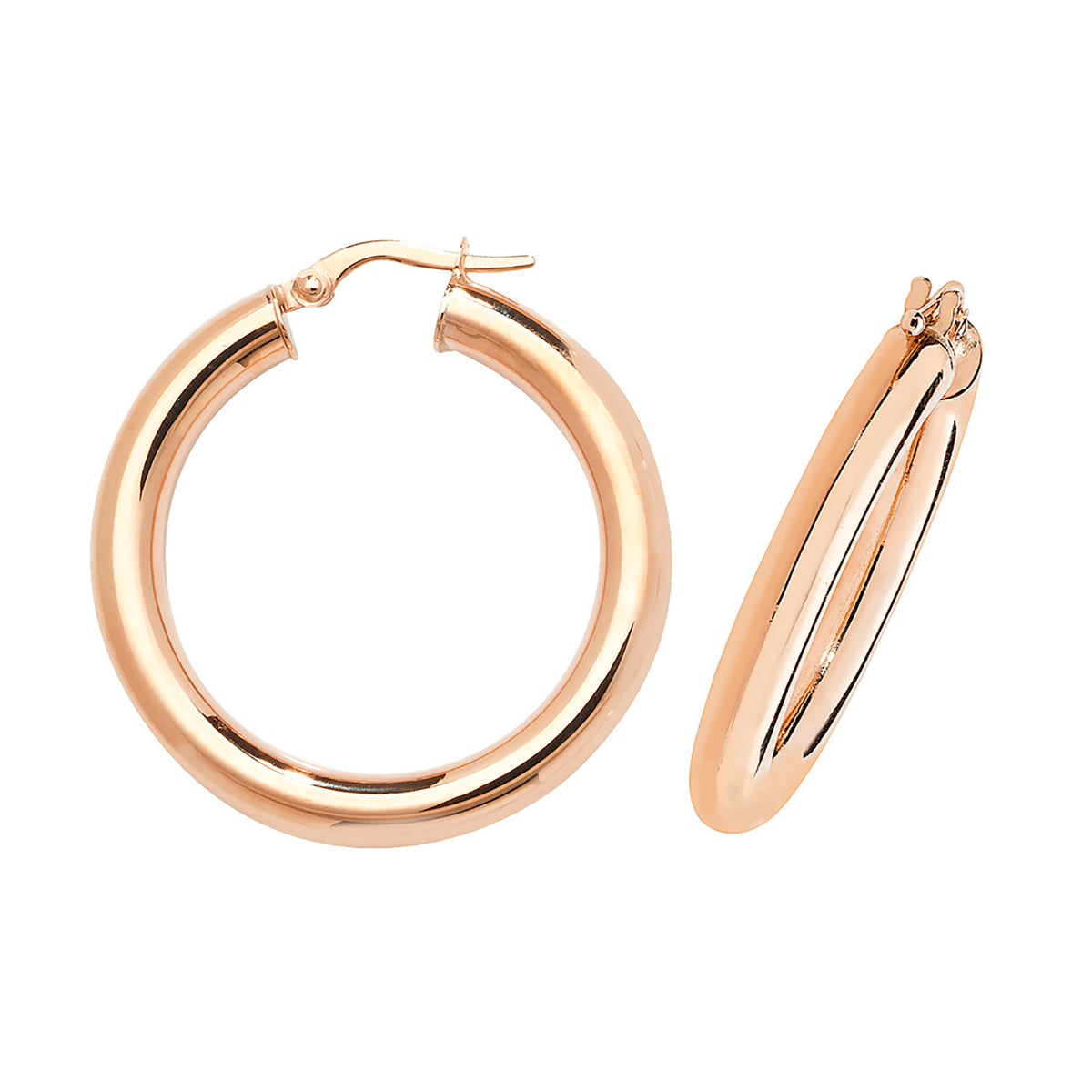 9ct Rose Gold Earrings 25mm