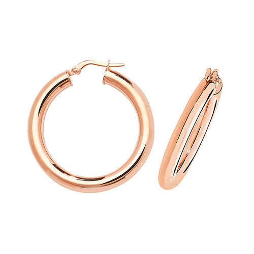 9ct Rose Gold Earrings 25mm
